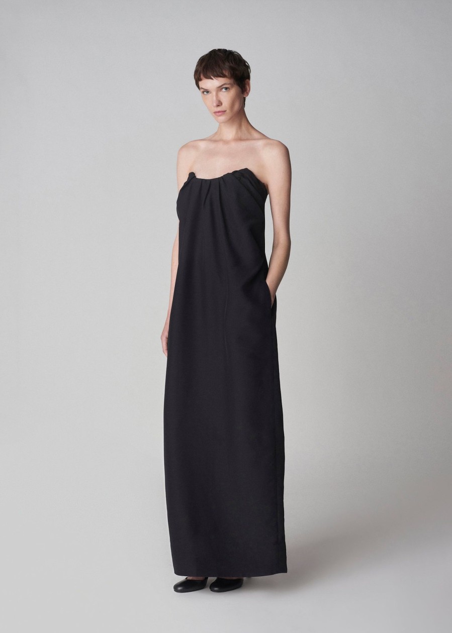 Dresses CO | Co Tucked Strapless Bustier Dress Black