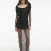 Dresses GIUSEPPE DI MORABITO | Giuseppe Di Morabito Long Dress Hooded In Crystal Net