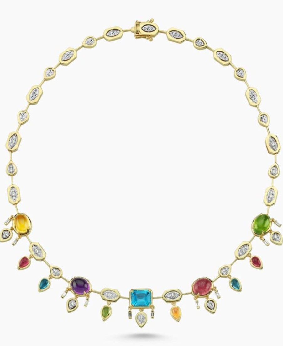 Fine Jewelry MELIS GORAL | Melis Goral Focus Multi Color Necklace Yellow Gold