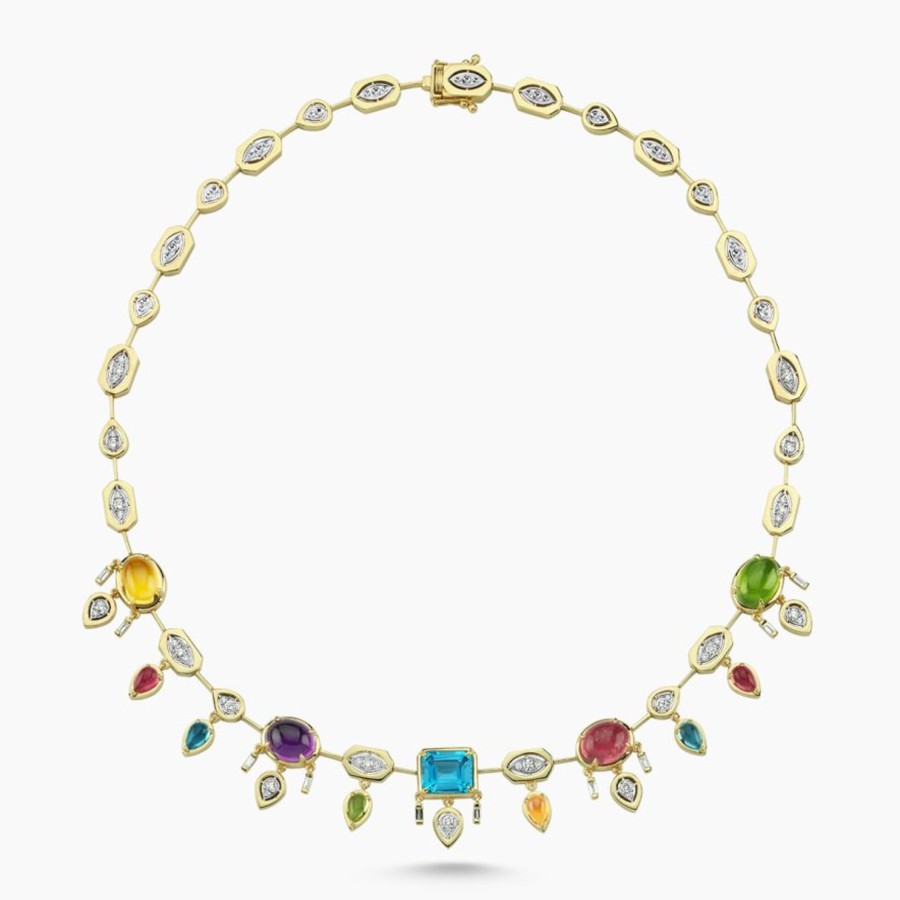 Fine Jewelry MELIS GORAL | Melis Goral Focus Multi Color Necklace Yellow Gold