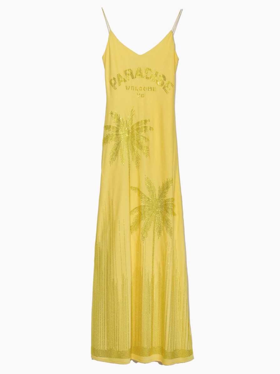 Dresses FILLES A PAPA | Filles A Papa Sunset Yellow Crystal Long Dress