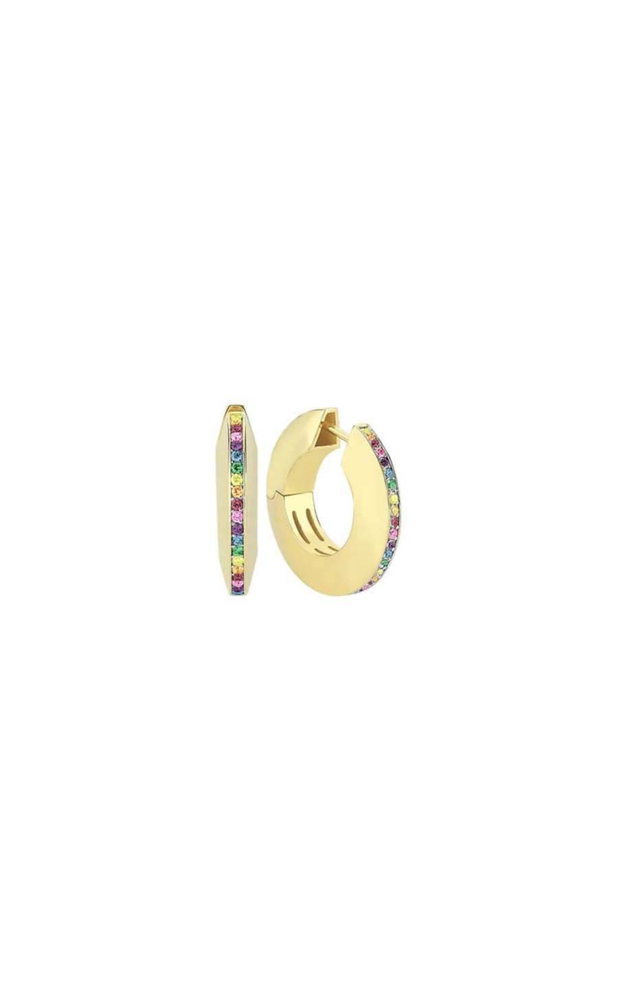 Fine Jewelry CHARMS COMPANY | Charms Company Rainbow Sapphire Line Small Single Hoop