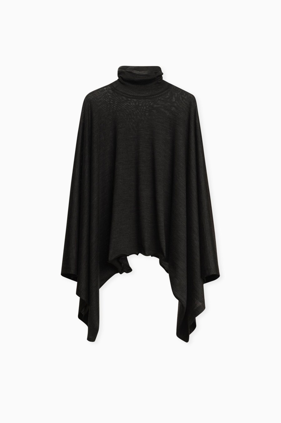 Sweaters & Knits GIA STUDIOS | Gia Studios Dark Grey Wool Turtleneck Cape