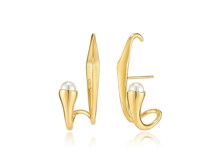 Costume Jewelry HERADI | Heradi Wave 054 Earrings Gold