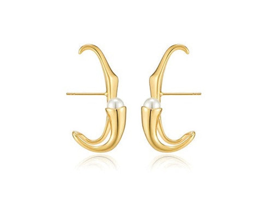 Costume Jewelry HERADI | Heradi Wave 054 Earrings Gold