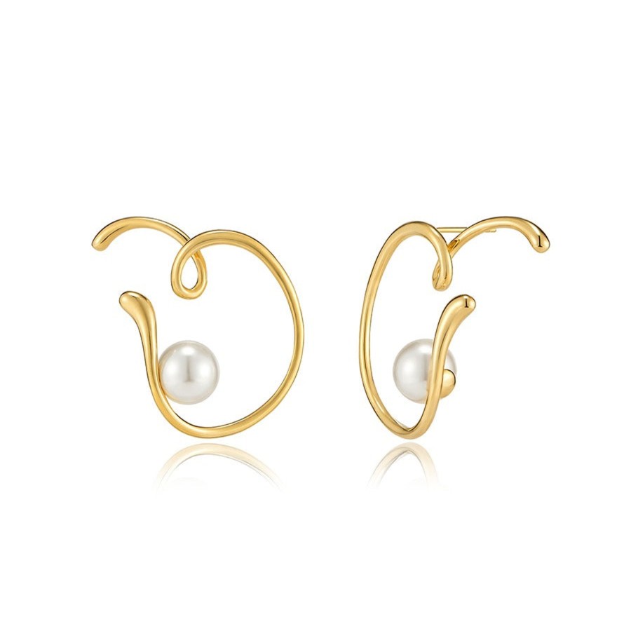 Costume Jewelry HERADI | Heradi Wave 002 Earrings Gold