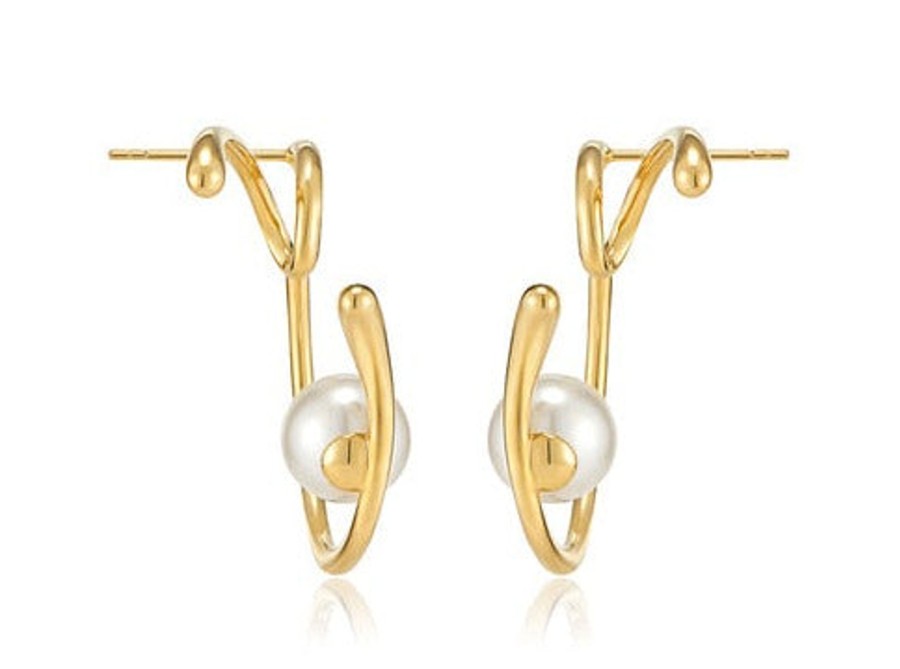 Costume Jewelry HERADI | Heradi Wave 002 Earrings Gold