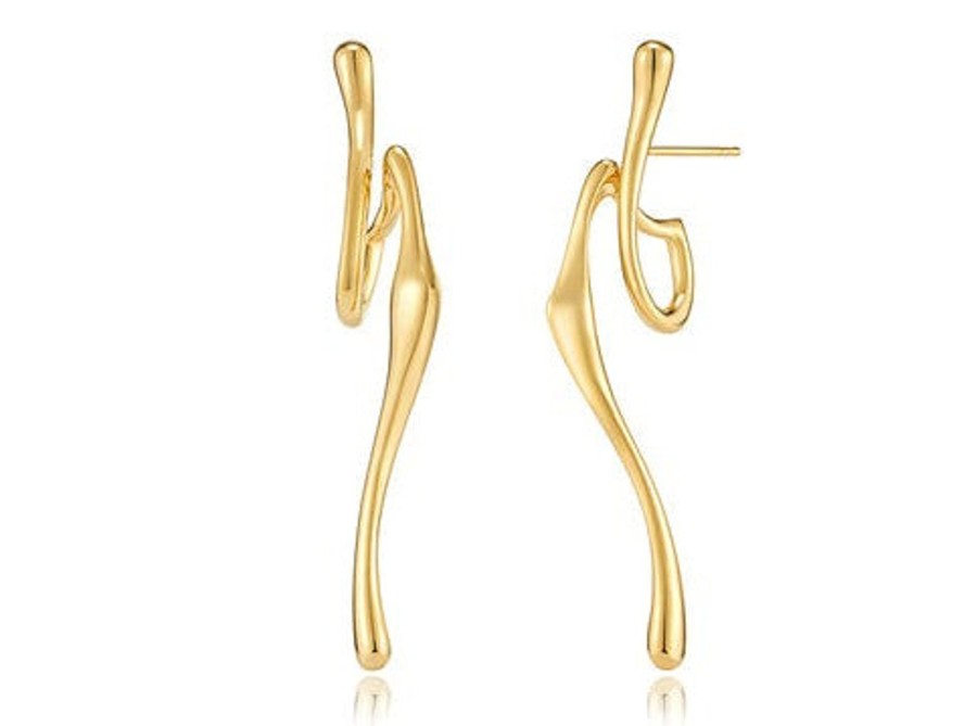 Costume Jewelry HERADI | Heradi Wave 018 Earrings Gold