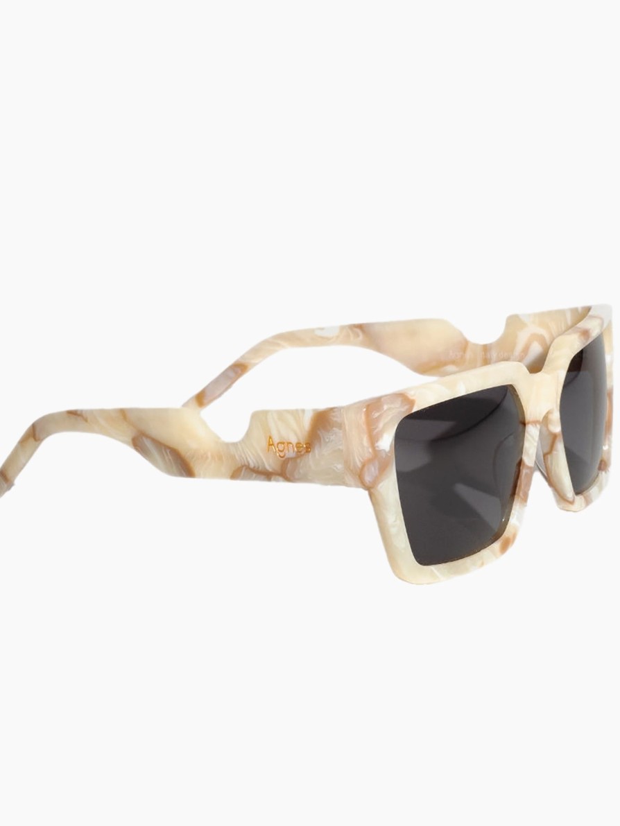 Bags & Accessories AGNES EYEWEAR | Shopcurve Agnes Eyewear Jordan Jungle Sunglass Bone