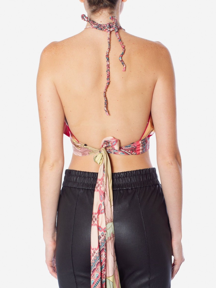 Tops 1/OFF PARIS | 1/Off Paris Designer Scarf Keyhole Halter Top