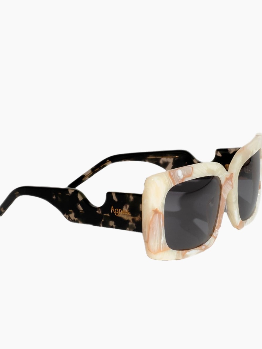 Bags & Accessories AGNES EYEWEAR | Shopcurve Agnes Eyewear Jordan Pepper Sunglass Bone/Black