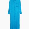 Dresses FILLES A PAPA | Filles A Papa Empire Extra Long Satin Shirt Sky