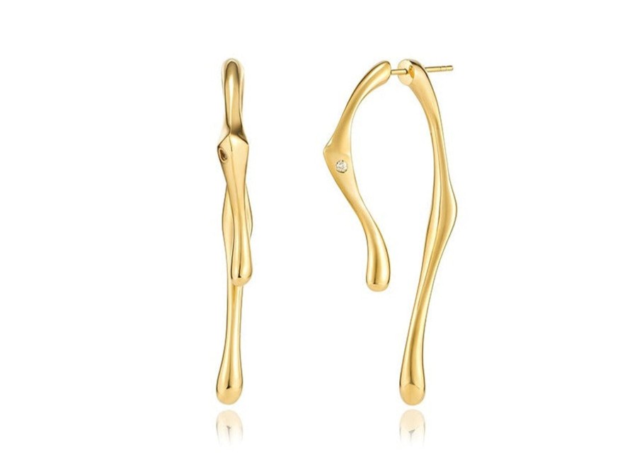 Costume Jewelry HERADI | Heradi Wave 017 Earrings Gold