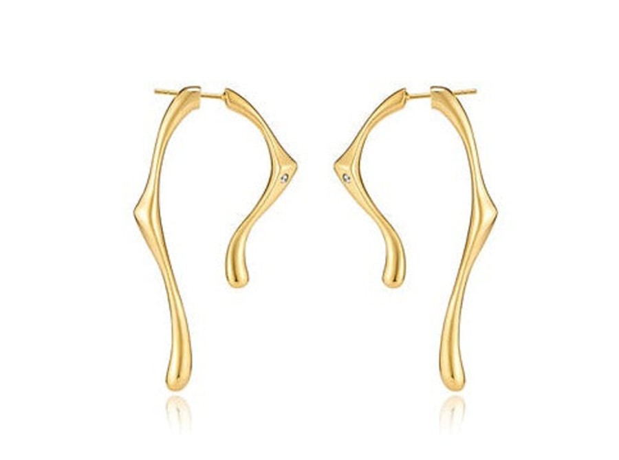 Costume Jewelry HERADI | Heradi Wave 017 Earrings Gold