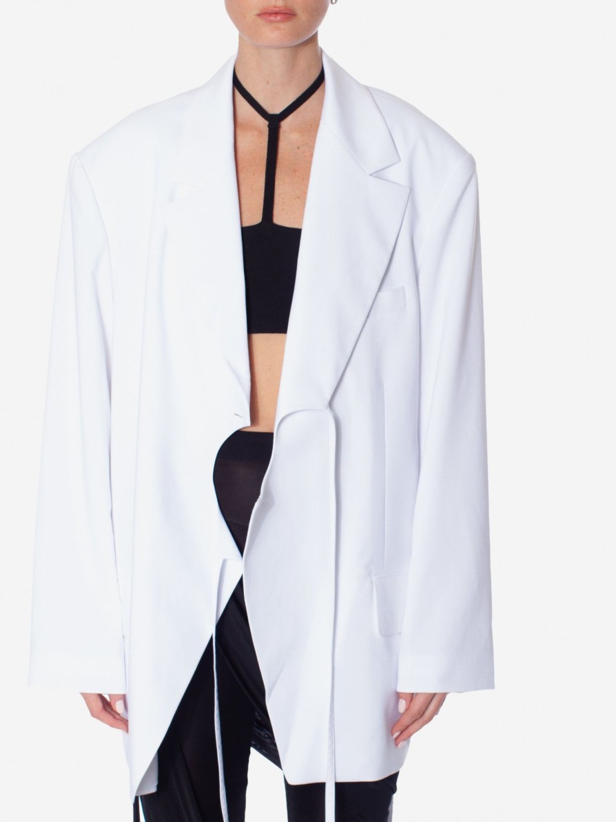 Blazers & Jackets STUDIO J KOO | Studio J Koo Cross Detailed Wrap Jacket