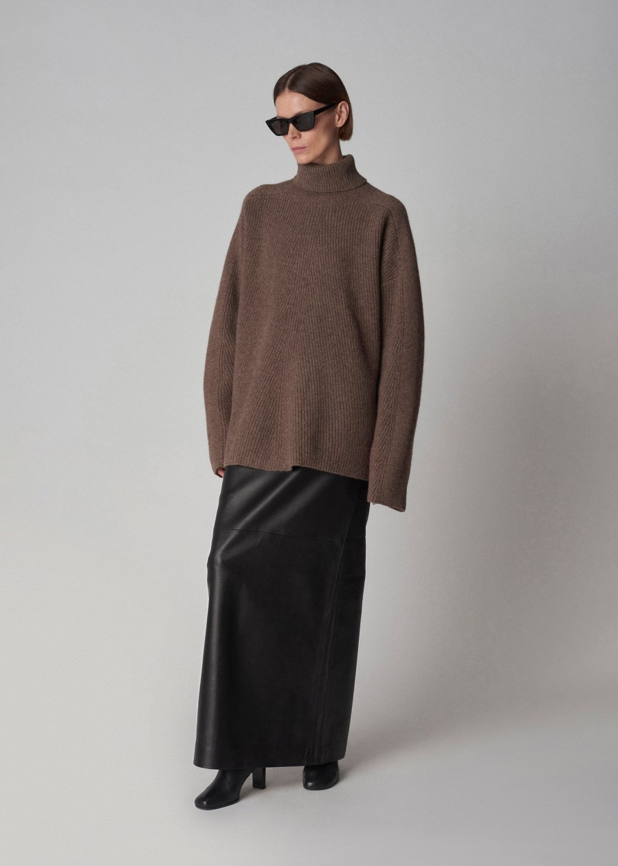 Sweaters & Knits CO | Co Oversized Turtleneck Sweater In Wool Brown