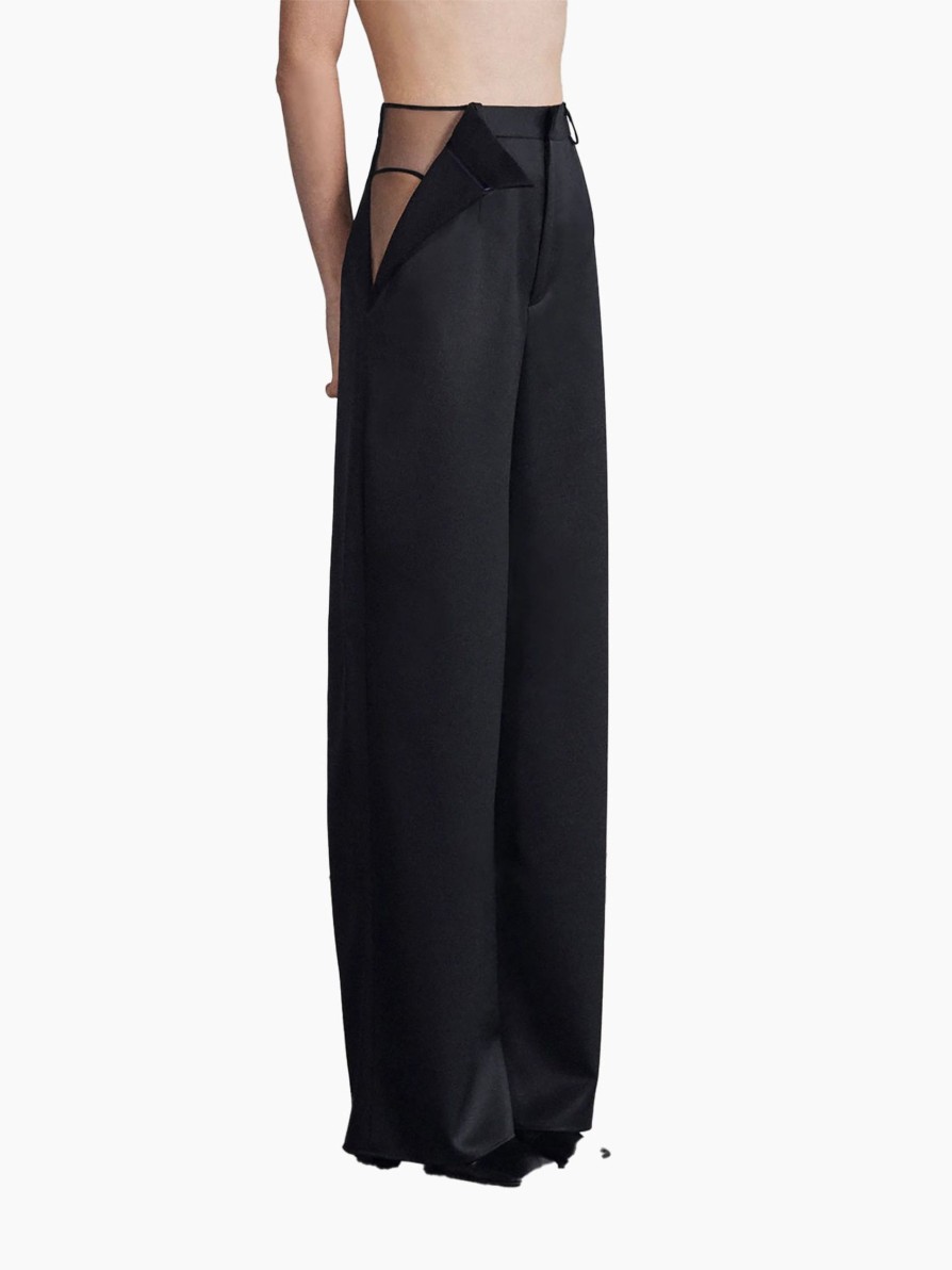 Bottoms GRACE LING | Grace Ling Peek Open Thigh Pant Black