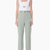 Bottoms STUDIO J KOO | Studio J Koo Shirring Belted Wool-Blend Trouser